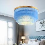 Round Chandelier Lighting Dining room Bar Kitchen fringe lamp suspension light
