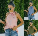 Low Moq Clothing Manufacturer Women'S Sleeveless Halter Top Fashion Leopard T -