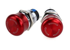 Quality Emergency Stop Red Anti Vandal Push Button Switch 19mm Mushroom Head wholesale