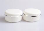 Cosmetic 250g Face Cream Containers Silver Edge White Pp Plastic Makeup Jars