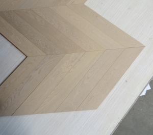 Quality White Stained Oak Chevron Engineered Wood Flooring, Premium Grade wholesale