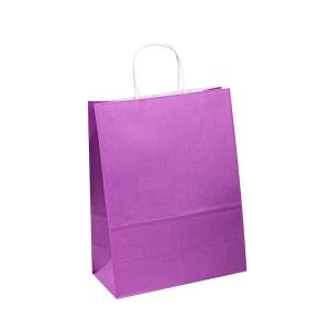Quality Uncoated Lining Purple Paper T Shirt Bags Sustainable For Gift Clothes Shopping wholesale