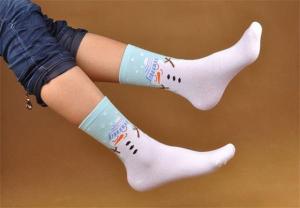 Quality Cute christmas snowman design supersoft cotton socks for lovers wholesale