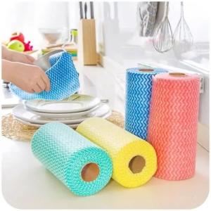 Quality BSCI Washable Spunlace Cleaning Wipes Cloths Roll Nontoxic Disposable wholesale