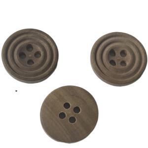 Quality Eco Friendly Real Wooden Natural Material Buttons 30L Use On Luxury Sewing Coat wholesale