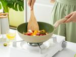 Premium Aluminum Chinese Wok With Tempered Glass Lid And Non Stick Coating