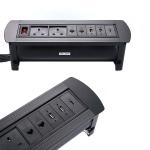 Multimedia Furniture Recessed Power Strip UK Plug Socket For Meeting Table