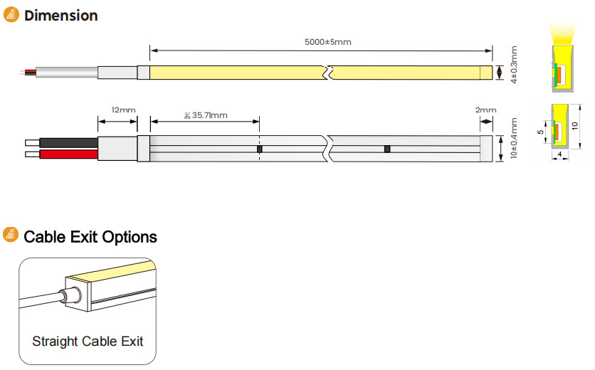 0410C High Brightness Flexible Side Bend LED Strip IP67 Salt Resistant Led Lighting
