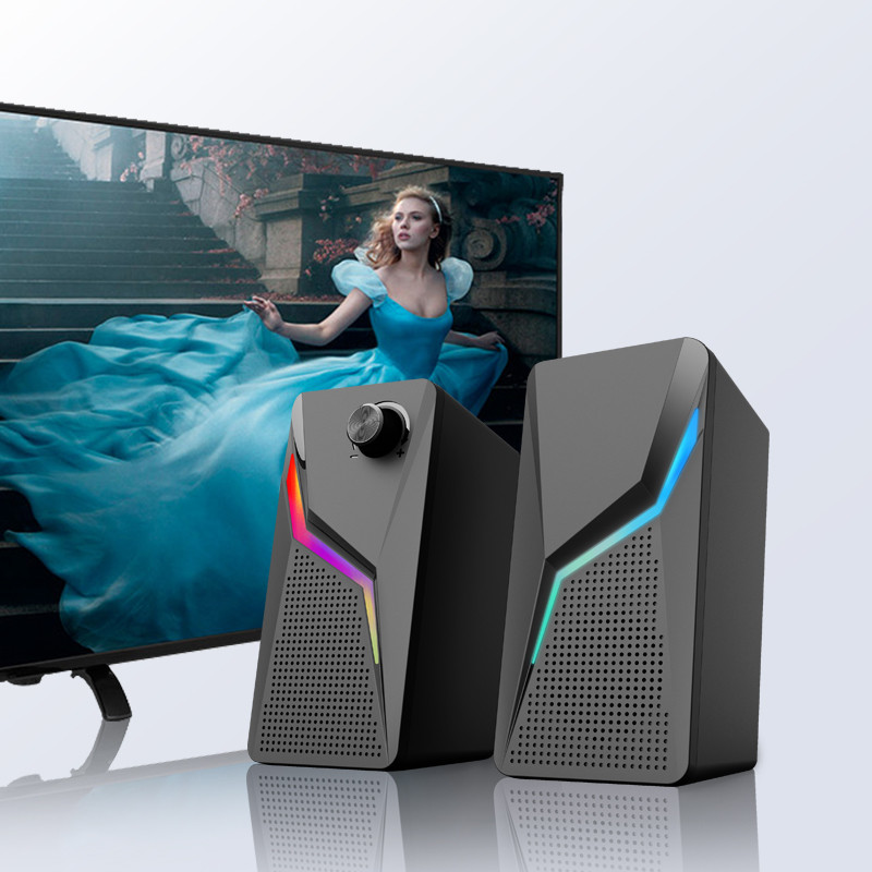 No Distortion 2.0 Desktop Speakers 3.5mm Connector Type 2 X 3W Power Output