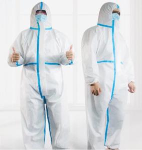 Quality Non Woven Breathable Disposable Coveralls , Anti Virus Waterproof Isolation Gown wholesale