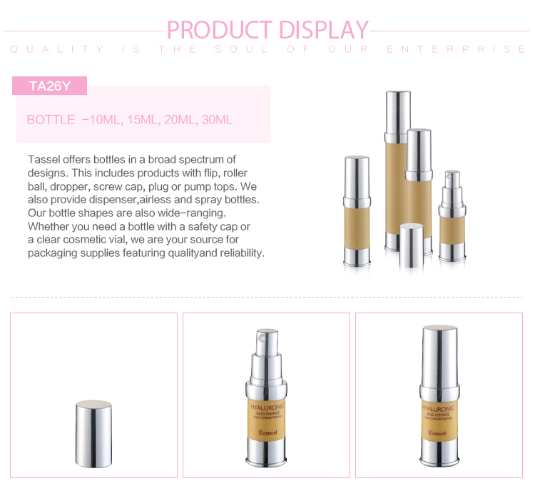 Precision 10ml 15ml 20ml 30ml Airless Pump Bottle Refill Lotion aluminum airless pump bottle