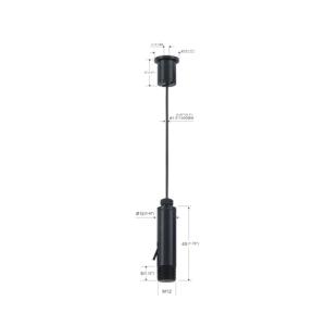 Quality Electroplating Matt Black Ceiling Light Cable Suspension Systems YW86344 wholesale