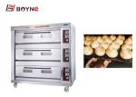 Three Decks Commercial Gas Bread Ovens , Economic Gas Power Commercial Bread