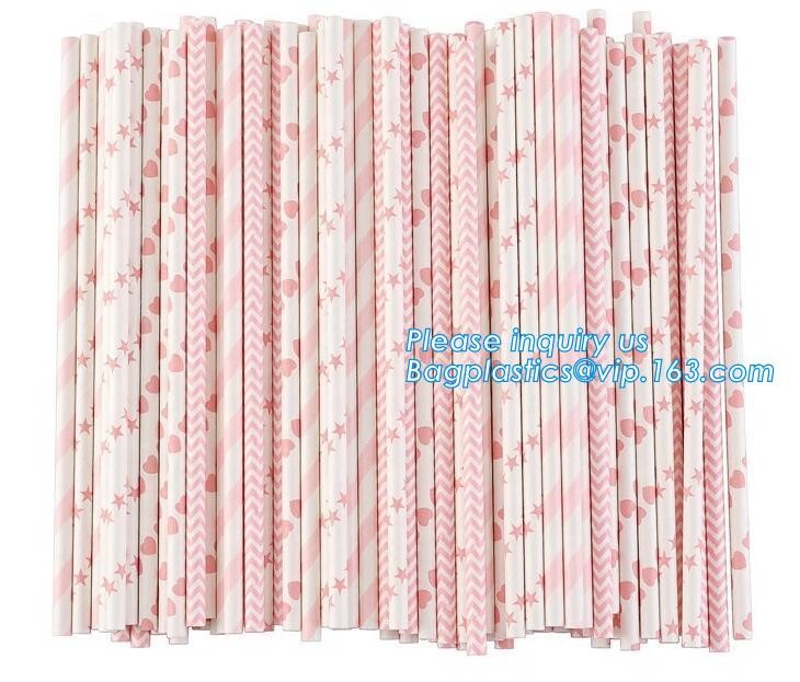 Custom printed colors polka dot striped paper straw,Biodegradable Eco Friendly No-dye Brown Natural Kraft Paper Straw
