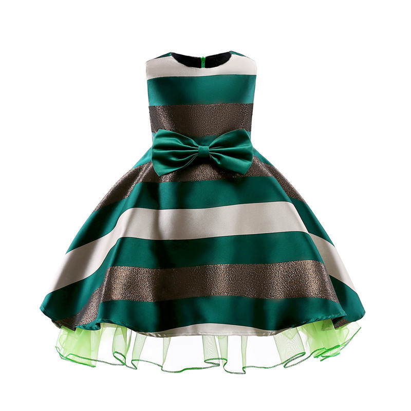 New Sukienki Dla Dziewczynek Vestidos De Novia Elsa Costume Lol Dress Horizontal Stripes Flower Girl Dress Sukienka Dzie