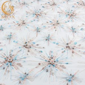 Quality Tulle Embroidery Sequin Lace Fabric Sparkly 20% Polyester For Women Dresses wholesale