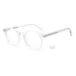 Black Tortoiseshell Acetate Frame Glasses Optical Round Glossy Black
