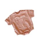 One Piece Oversized Newborn Short Sleeve Romper Embroidered Blossom Romper