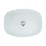 High Glossy White Tempered Bathroom Wash Basins Melon Shape Countertop Basin