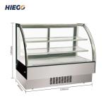 Confectionery Curved Cake Showcase Chiller Commercial Cake Display Cabinet For
