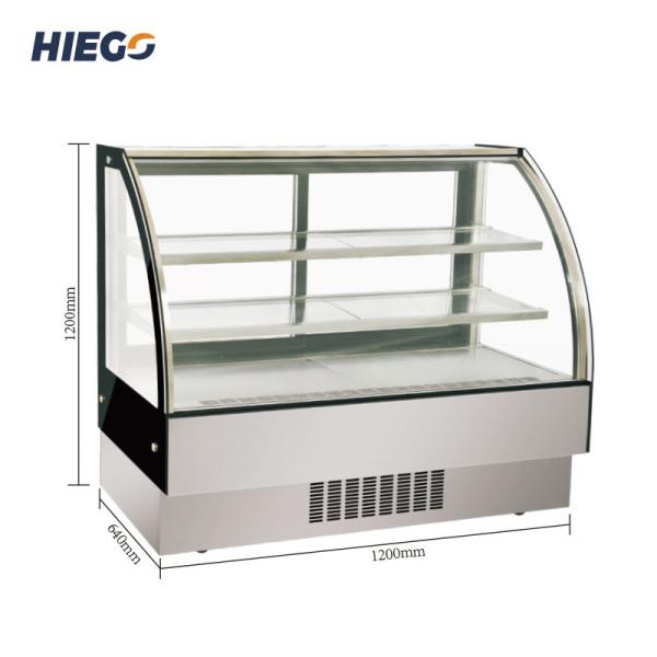 Cheap Desktop Counter Bakery Cake Display Showcase Curved Glass Cake Display Case for sale