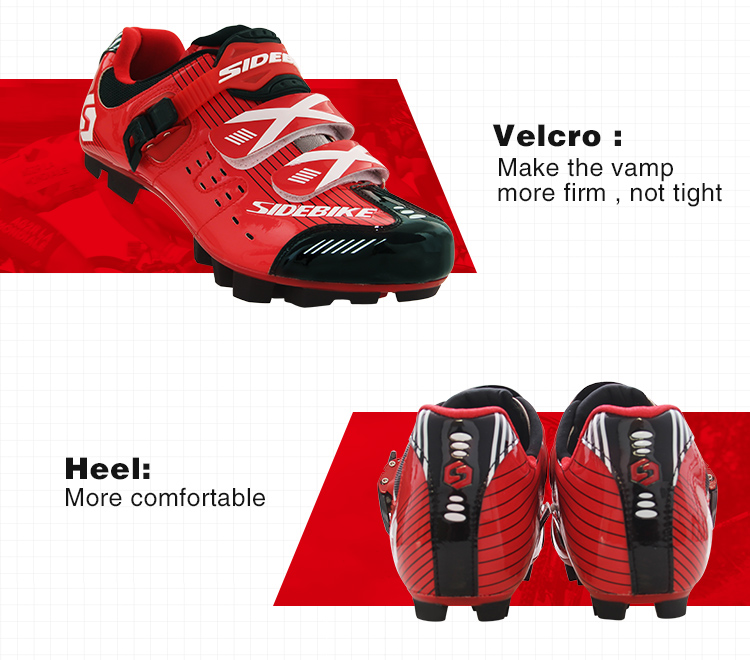 Custom Waterproof Cycling Footwear , Waterproof Flat MTB Shoes Red Color