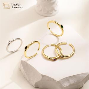 Quality Adjustable Stack Zircon Gold Plated Marquise Diamond Rings Women Men Jewelry wholesale