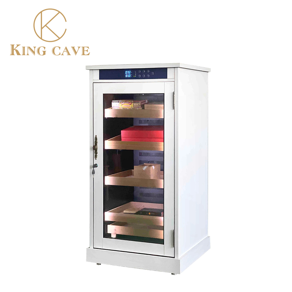 Precision Digital Temperature Control Humidor Cabinet White Cigar Fridge
