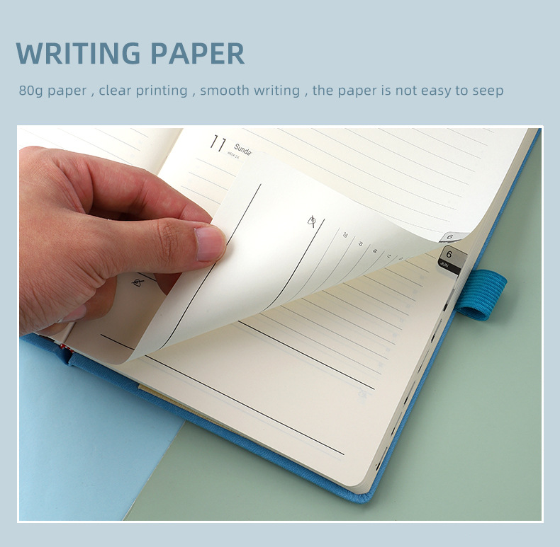 Custom A5 Printed Pu Hardcover Notebook With Elastic Band For Business Customized Logo