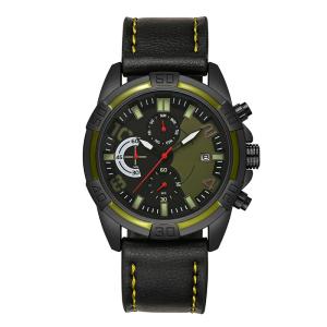 Quality 48mm Leather Strap Customized Military Quartz Watch Multi Function Hardy wholesale