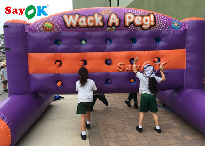 Inflatable Outdoor Games 3.6*1.2*1.8M Inflatable Sports Games Wack A Peg Commercial Inflatable Whack A Wall Game