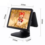 Black Color Dual Screen Retail Epos Systems Aluminium Alloy Housing For Small