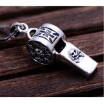 Vintage Thailand Sterling Silver Necklace with Skull Whistle Style(047962W)