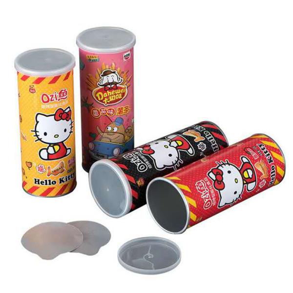 Custom Paper Tube Food Packaging Aluminum Foil Inline Potato-chip Snacks
