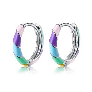 Quality 2.5x20mm 1 Gram Sterling Silver Jewelry Earrings S925 Colorful Hoop Earrings ODM wholesale