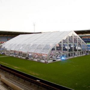 Quality Transparent Curved Marquee Tent Windproof Cover Span Size 12m - 40m wholesale