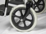Low Price Basis Black Coating Steel Frame Folding Steel Wheelchair With Solid