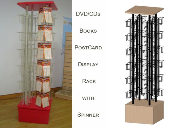 96 Pockets Floor Spinner Display Rack , Top Graphict Greeting Card Spinner