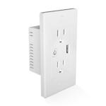 White Smart Home Wall Socket , Alexa Compatible Wall Sockets AC110-250V
