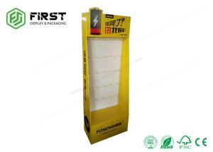 Customized Logo Printing Portable Corrugated Cardboard Pegboard Hook Display Stand