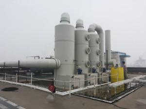 Quality Industrial Waste Gas Scrubber FRP GRP Desulfurization Tower For Odor Smell Removal wholesale