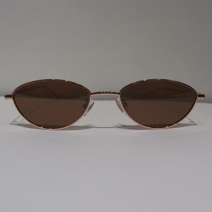 Quality Brown Anti Reflective Sunglasses Semicircle Rose Gold Sun Glare Glasses wholesale