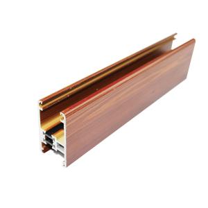 Quality Wood Finished Sliding Shower Door Frame , Wood Grain Aluminium Profiles For Kitchen Cabinet wholesale