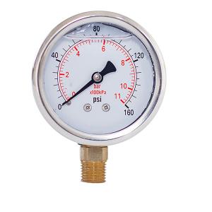 Quality Fluid Vacuum 11 Bar 160 Psi Liquid Filled Pressure Gauges 304 SS wholesale