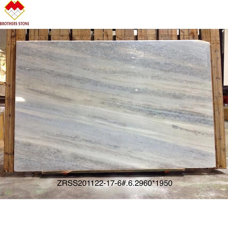 Big Slab Backlit Calcite Azulata Brazil Diamond Blue Crystal Marble Sheet Wall Slabs