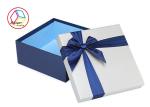 Recyclable Fancy Paper Gift Box / Plain White Gift Box With Bowknot