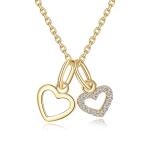 YASVITTI Wholesale 925 Sterling Silver Two Hearts Necklace Charm Custom Gold