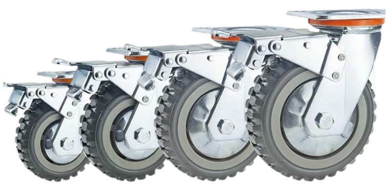 4inch 5inch 6inch 8inch 350kg Heavy Duty Grey Rubber Free Castor Wheel