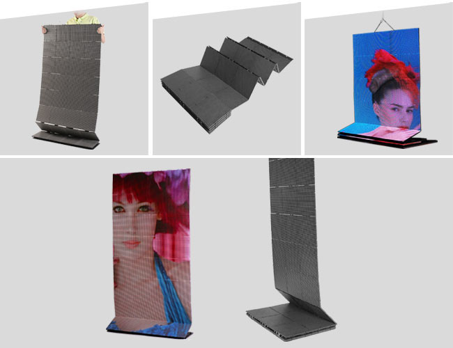HD LED Flexible High Resolution Led Screen , Energy Saving LED Video Wall Advertising