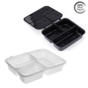 Quality 1-4 Compartments Disposable Black Lunch Box Microwave Safe Leak-Proof Design for Food Packing Needs wholesale